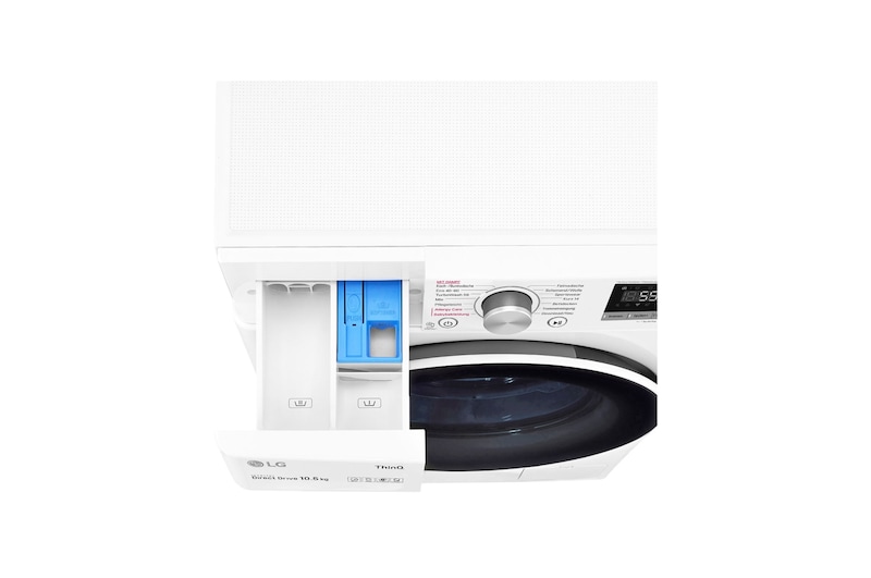 LG Waschmaschine mit AI DD® | 10,5 kg | Energieeffizienzklasse B | 1.400 U./Min. | Steam | TurboWash® | ThinQ®, V5105SE