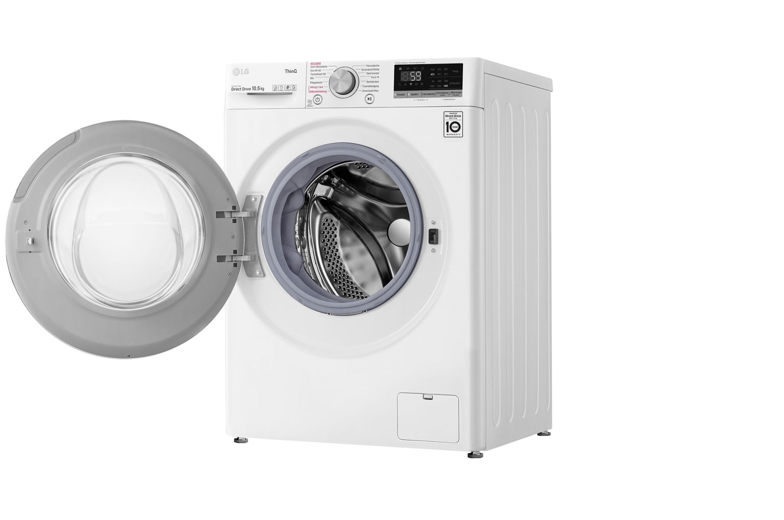 LG Waschmaschine mit AI DD® | 10,5 kg | Energieeffizienzklasse B | 1.400 U./Min. | Steam | TurboWash® | ThinQ®, V5105SE
