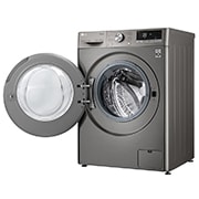 LG Waschmaschine mit 8 kg Kapazität | Energieeffizienzklasse A | 1.400 U./Min. | Platinum Silver mit Chrom-Bullaugenring | V708P2PA, V708P2PA