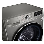 LG Waschmaschine mit 8 kg Kapazität | Energieeffizienzklasse A | 1.400 U./Min. | Platinum Silver mit Chrom-Bullaugenring | V708P2PA, V708P2PA