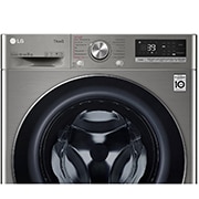 LG Waschmaschine mit 8 kg Kapazität | Energieeffizienzklasse A | 1.400 U./Min. | Platinum Silver mit Chrom-Bullaugenring | V708P2PA, V708P2PA