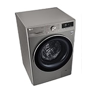 LG Waschmaschine mit 8 kg Kapazität | Energieeffizienzklasse A | 1.400 U./Min. | Platinum Silver mit Chrom-Bullaugenring | V708P2PA, V708P2PA