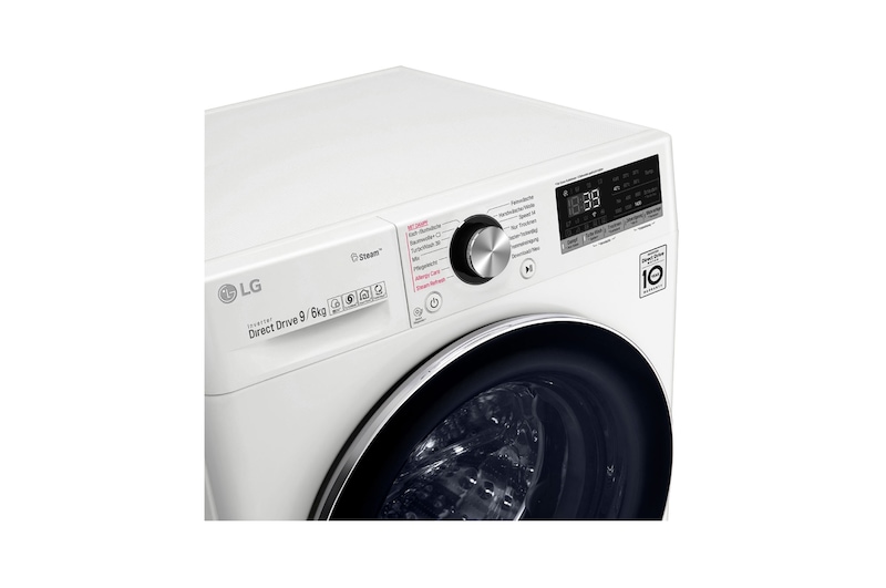 LG Waschtrockner | 9kg Waschen/ 6kg Trocknen | AI Direct Drive™ | Steam+™ | TurboWash 360°, V9WD96H2