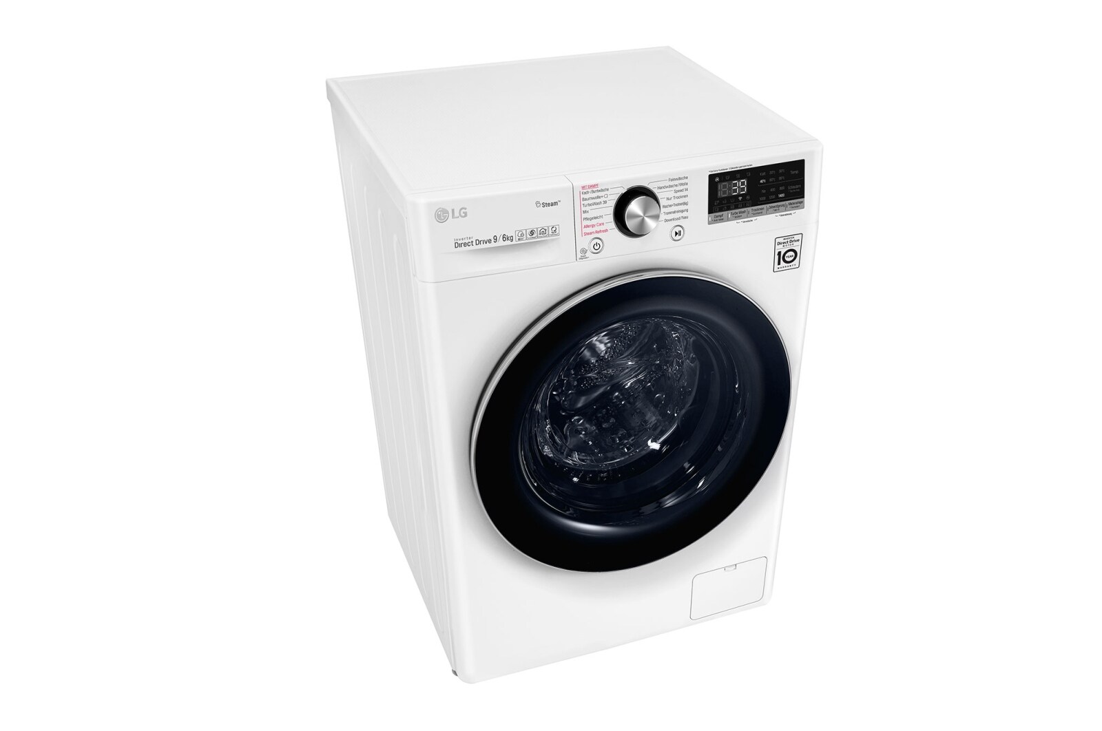 LG Waschtrockner | 9kg Waschen/ 6kg Trocknen | AI Direct Drive™ | Steam+™ | TurboWash 360°, V9WD96H2