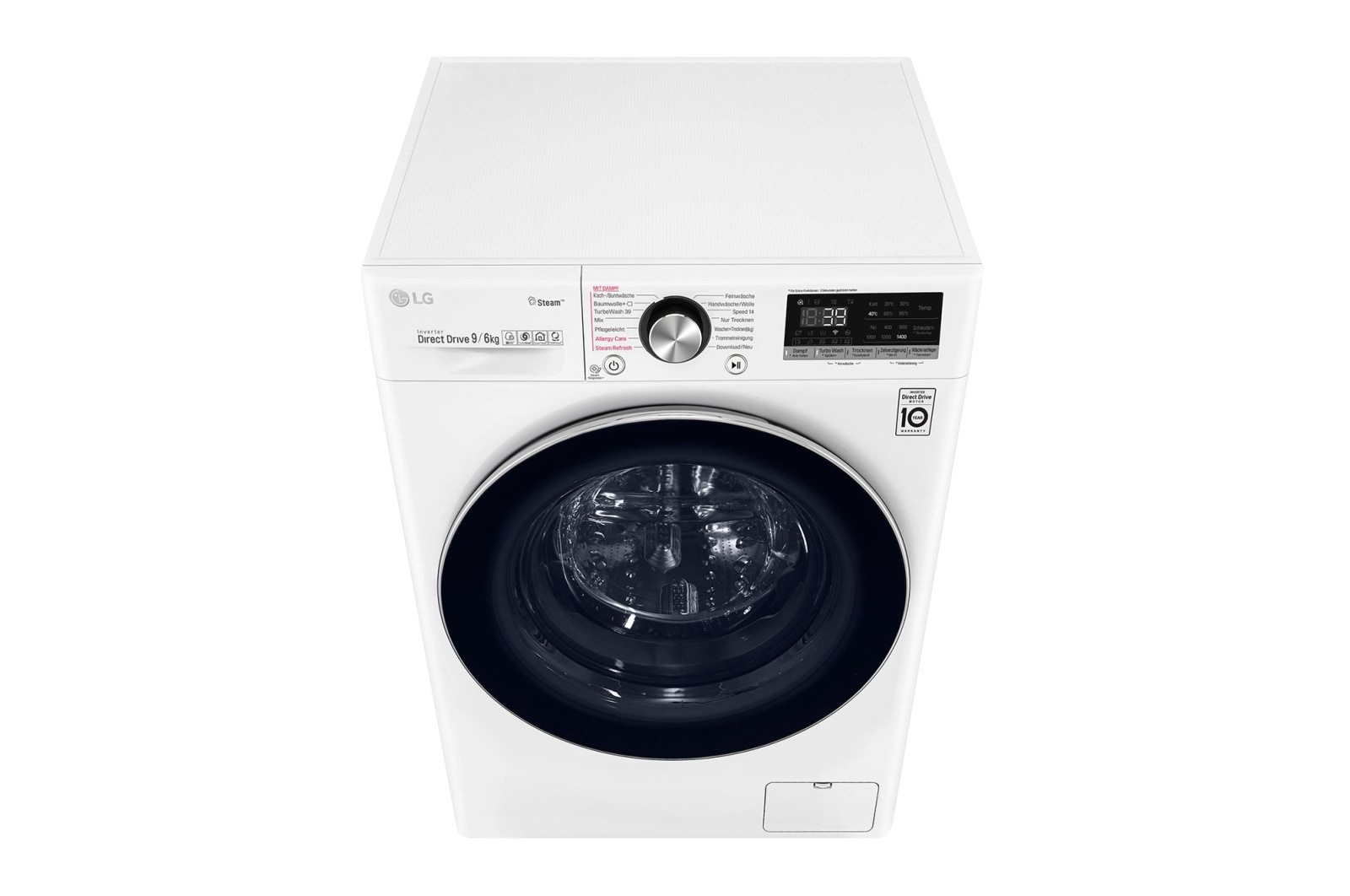 LG Waschtrockner | 9kg Waschen/ 6kg Trocknen | AI Direct Drive™ | Steam+™ | TurboWash 360°, V9WD96H2