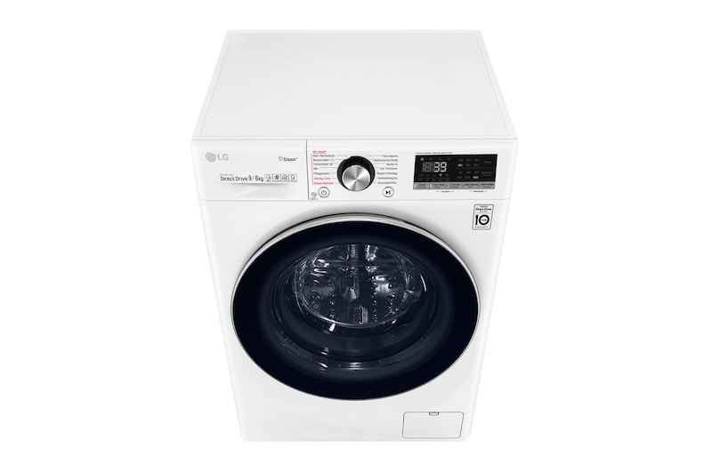 LG Waschtrockner | 9kg Waschen/ 6kg Trocknen | AI Direct Drive™ | Steam+™ | TurboWash 360°, V9WD96H2