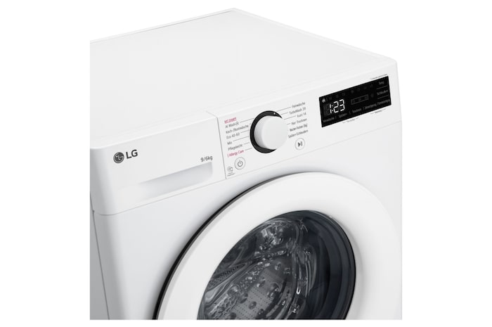 LG Waschtrockner (9 kg / 6 kg, 1.400 U./Min.), Weiß mit weißem Bullaugenring | W4WR32963, W4WR32963
