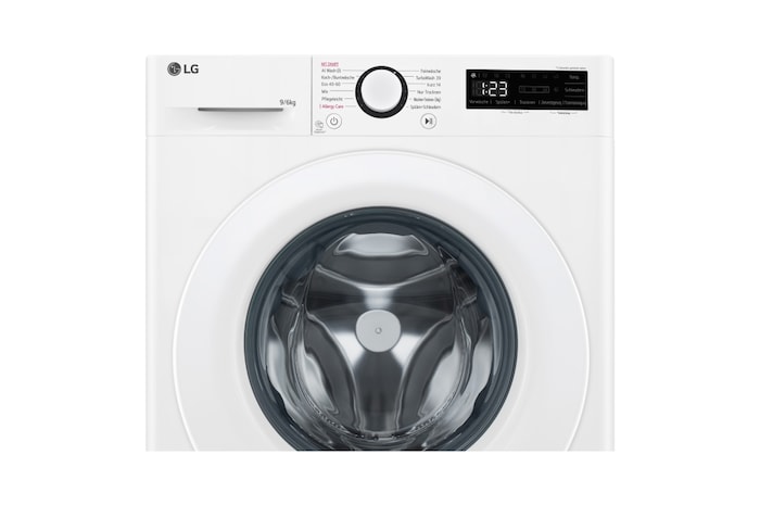 LG Waschtrockner (9 kg / 6 kg, 1.400 U./Min.), Weiß mit weißem Bullaugenring | W4WR32963, W4WR32963