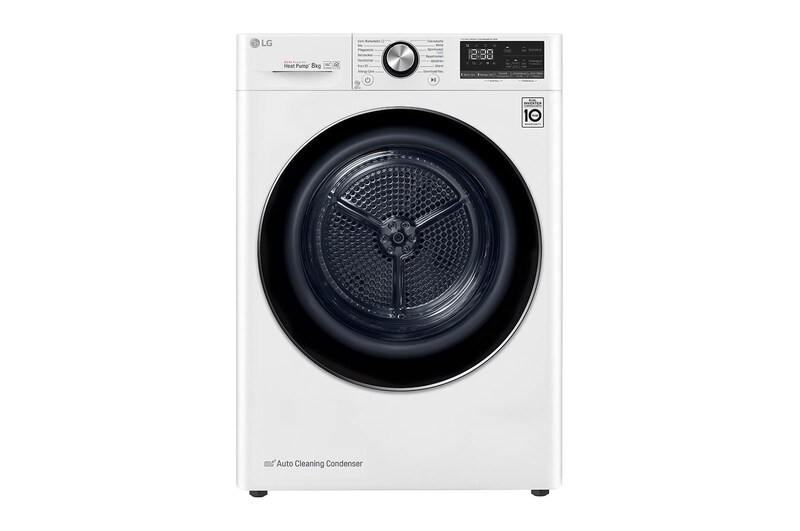 LG Trockner mit Dual Inverter Wärmepumpentechnologie und selbstreinigendem Kondensator bis zu 8 kg Fassungsvermögen, DV908IH2