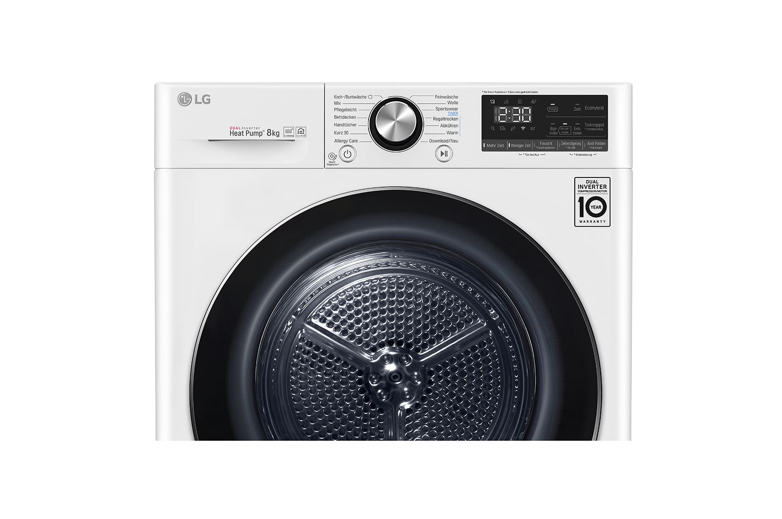 LG Trockner mit Dual Inverter Wärmepumpentechnologie und selbstreinigendem Kondensator bis zu 8 kg Fassungsvermögen, DV908IH2