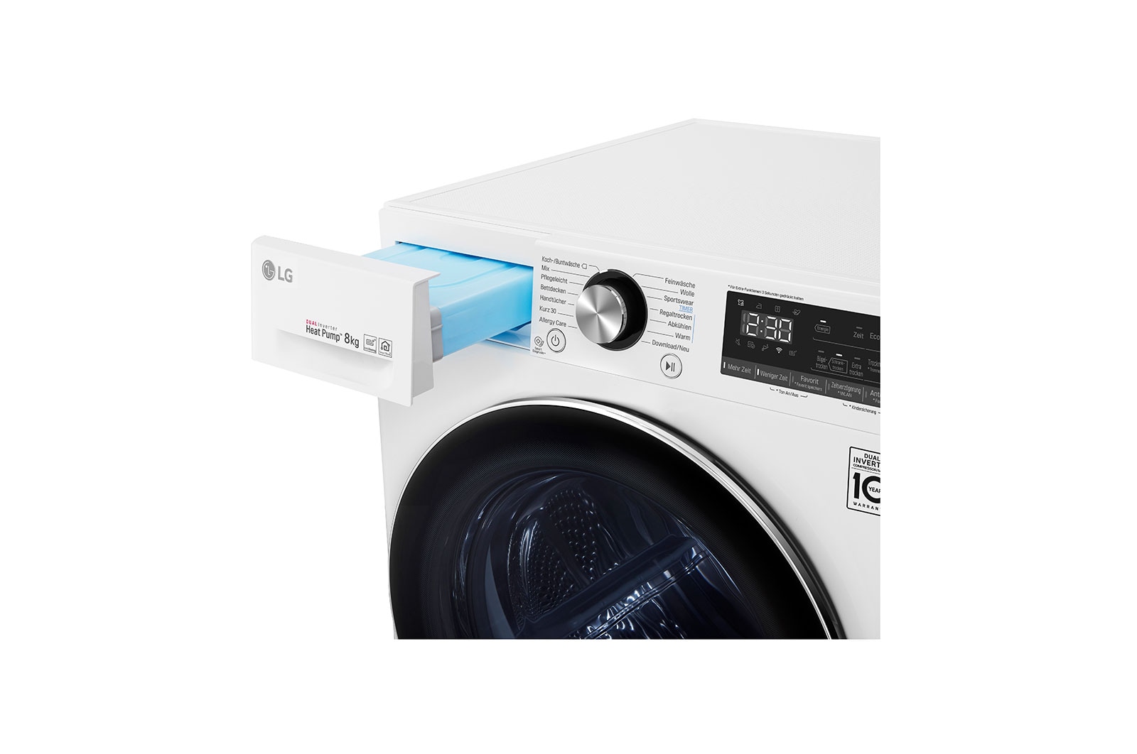 LG Trockner mit Dual Inverter Wärmepumpentechnologie und selbstreinigendem Kondensator bis zu 8 kg Fassungsvermögen, DV908IH2