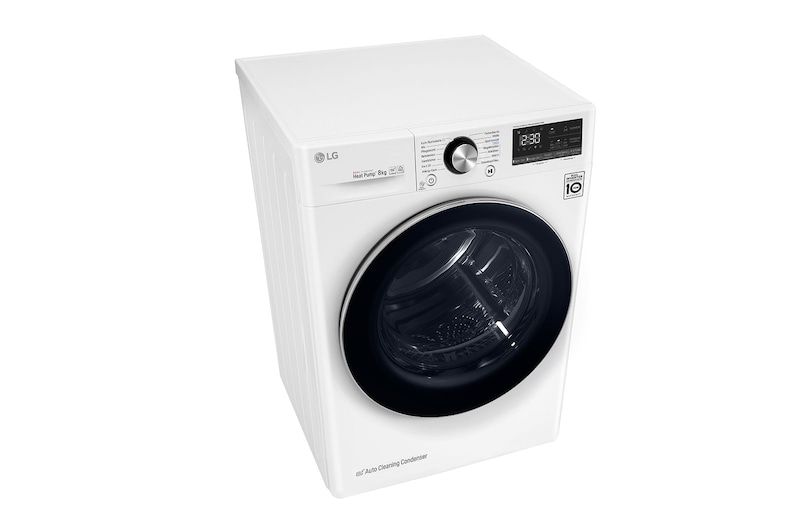 LG Trockner mit Dual Inverter Wärmepumpentechnologie und selbstreinigendem Kondensator bis zu 8 kg Fassungsvermögen, DV908IH2