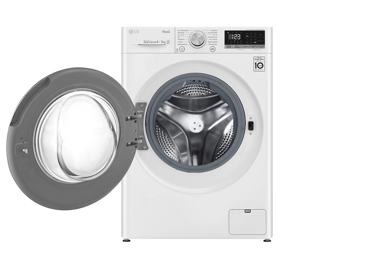 LG Waschtrockner mit 1.400 U./Min. | Energieeffizienzklasse E | 8 kg Waschen | 6 kg Trocknen | Weiß mit weißem Bullaugenring | F14WD86TN1B, F14WD86TN1B