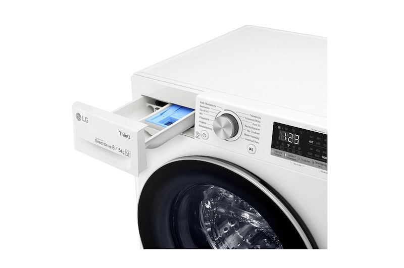 LG Waschtrockner mit 1.400 U./Min. | Energieeffizienzklasse E | 8 kg Waschen | 6 kg Trocknen | Weiß mit weißem Bullaugenring | F14WD86TN1B, F14WD86TN1B