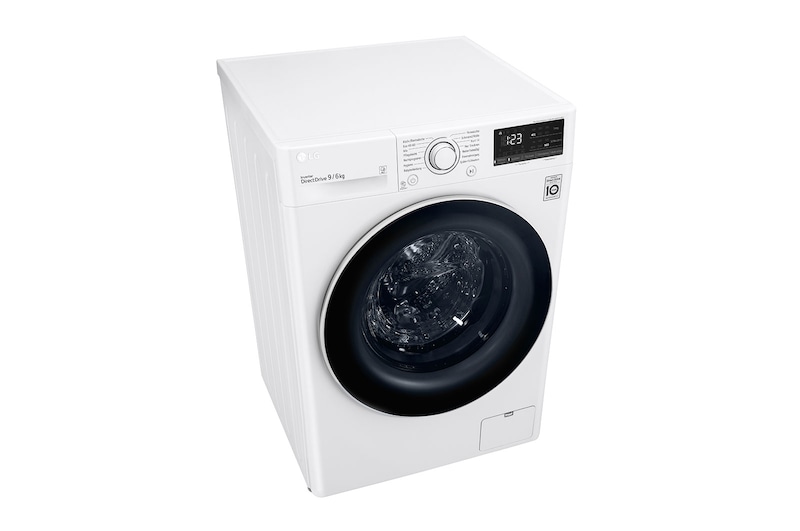 LG Waschtrockner mit | Energieeffizienzklasse E | 9 kg Waschen | 6 kg Trocknen | Weiß mit weißem Bullaugenring | F14WD96EN0B, F14WD96EN0B