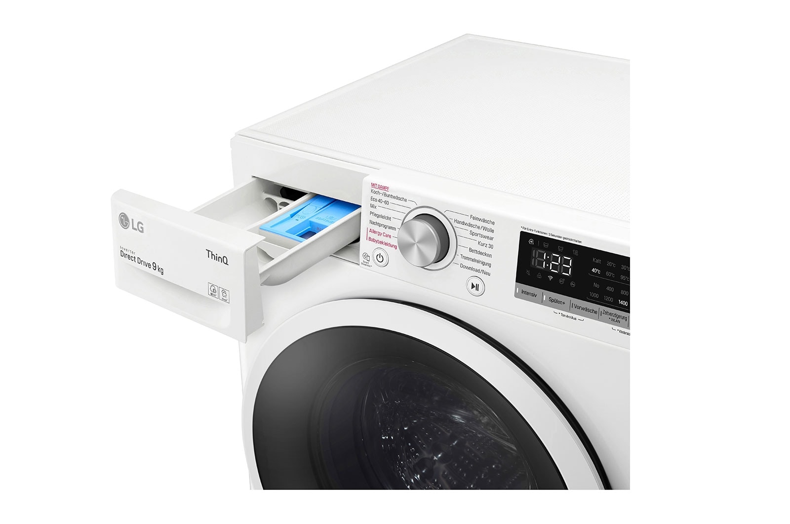 LG Waschmaschine | 9 kg | 1400 U/Min| AI DD™ | Steam | Neue Wohlfühl-Trommel | ThinQ®, F4VT4W9KG