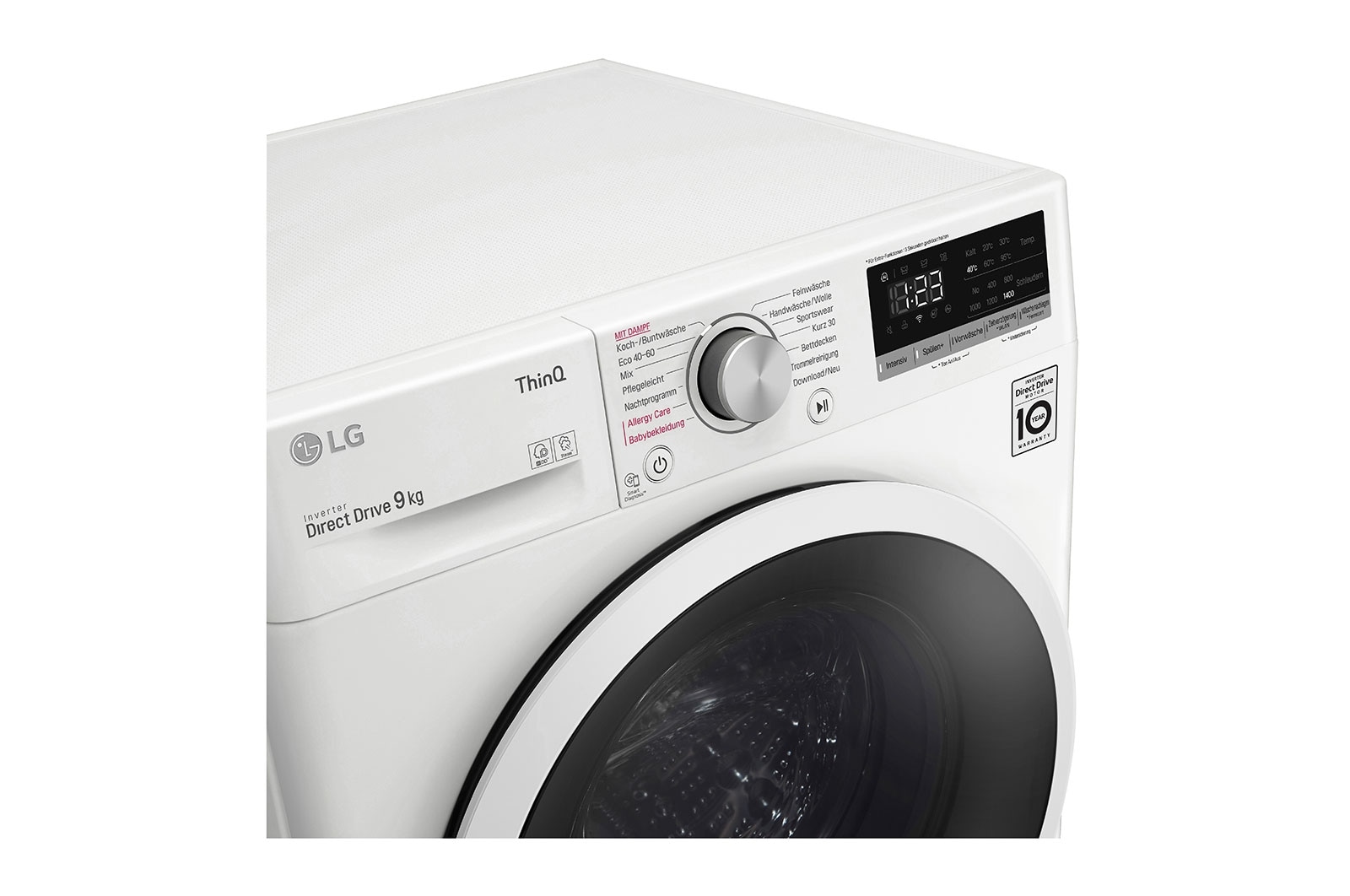 LG Waschmaschine | 9 kg | 1400 U/Min| AI DD™ | Steam | Neue Wohlfühl-Trommel | ThinQ®, F4VT4W9KG