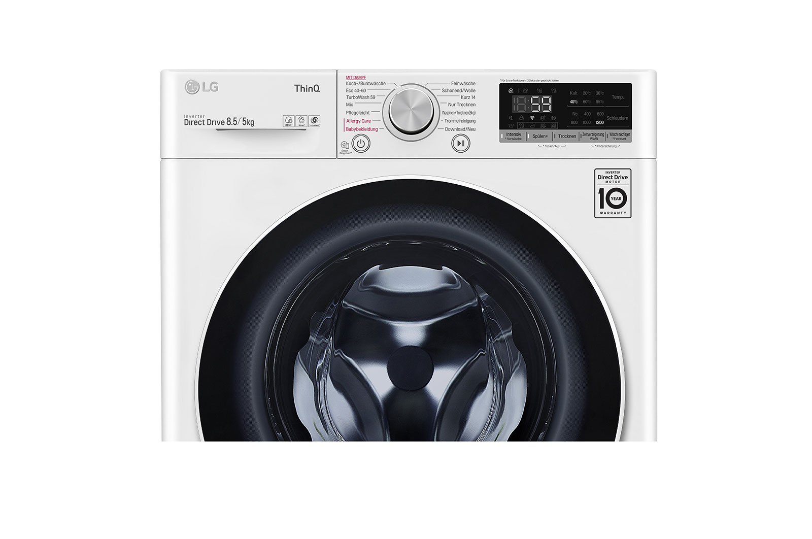 LG Waschtrockner Slim (8,5 kg / 5 kg, 1.200 U./Min.) mit AI DD®, Steam & TurboWash® | V5WD85SLIM, V5WD85SLIM