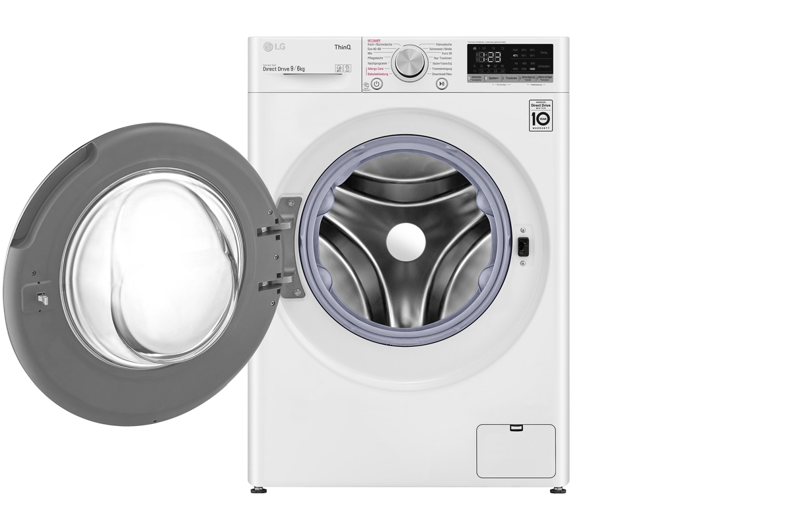 LG Waschtrockner mit AI DD® | 9 kg Waschen | 6 kg Trocknen | 1.400 U./Min. | Steam | TurboWash® | Neue Wohlfühl-Trommel | Wi-Fi-Funktion, V5WD906