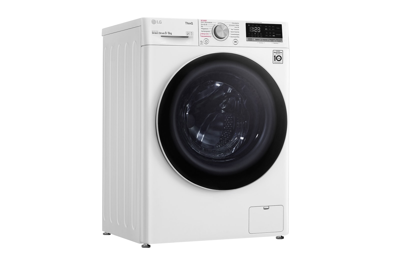 LG Waschtrockner mit AI DD® | 9 kg Waschen | 6 kg Trocknen | 1.400 U./Min. | Steam | TurboWash® | Neue Wohlfühl-Trommel | Wi-Fi-Funktion, V5WD906