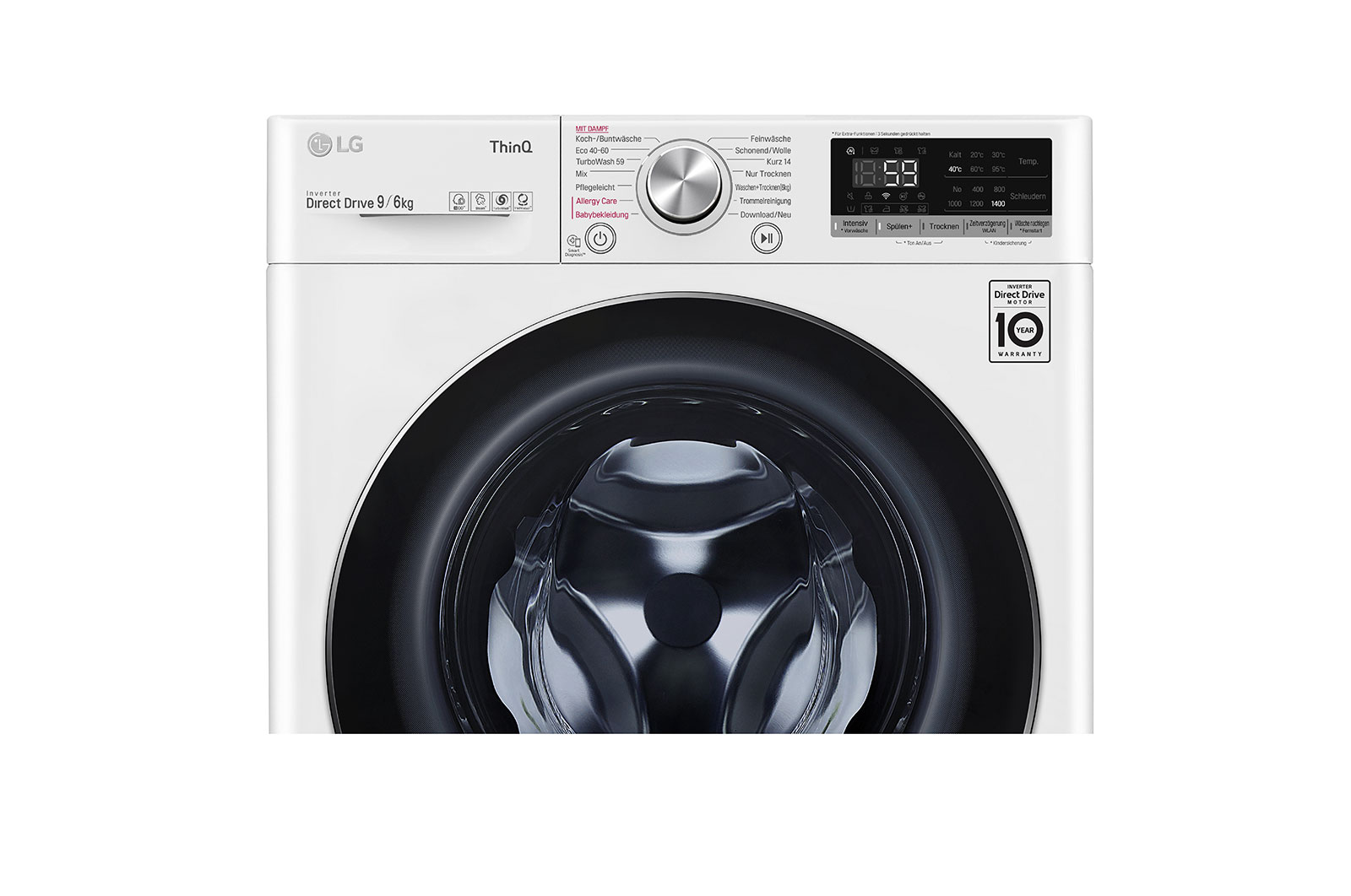 LG Waschtrockner Weiß (9 kg / 6 kg, 1.400 U./Min.) mit AI DD® | V5WD961, V5WD961