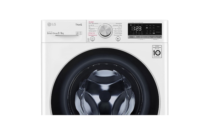 LG Waschtrockner (9 kg / 6 kg, 1.400 U./Min.) mit AI DD®, Steam & TurboWash® | V5WD96H1, V5WD96H1