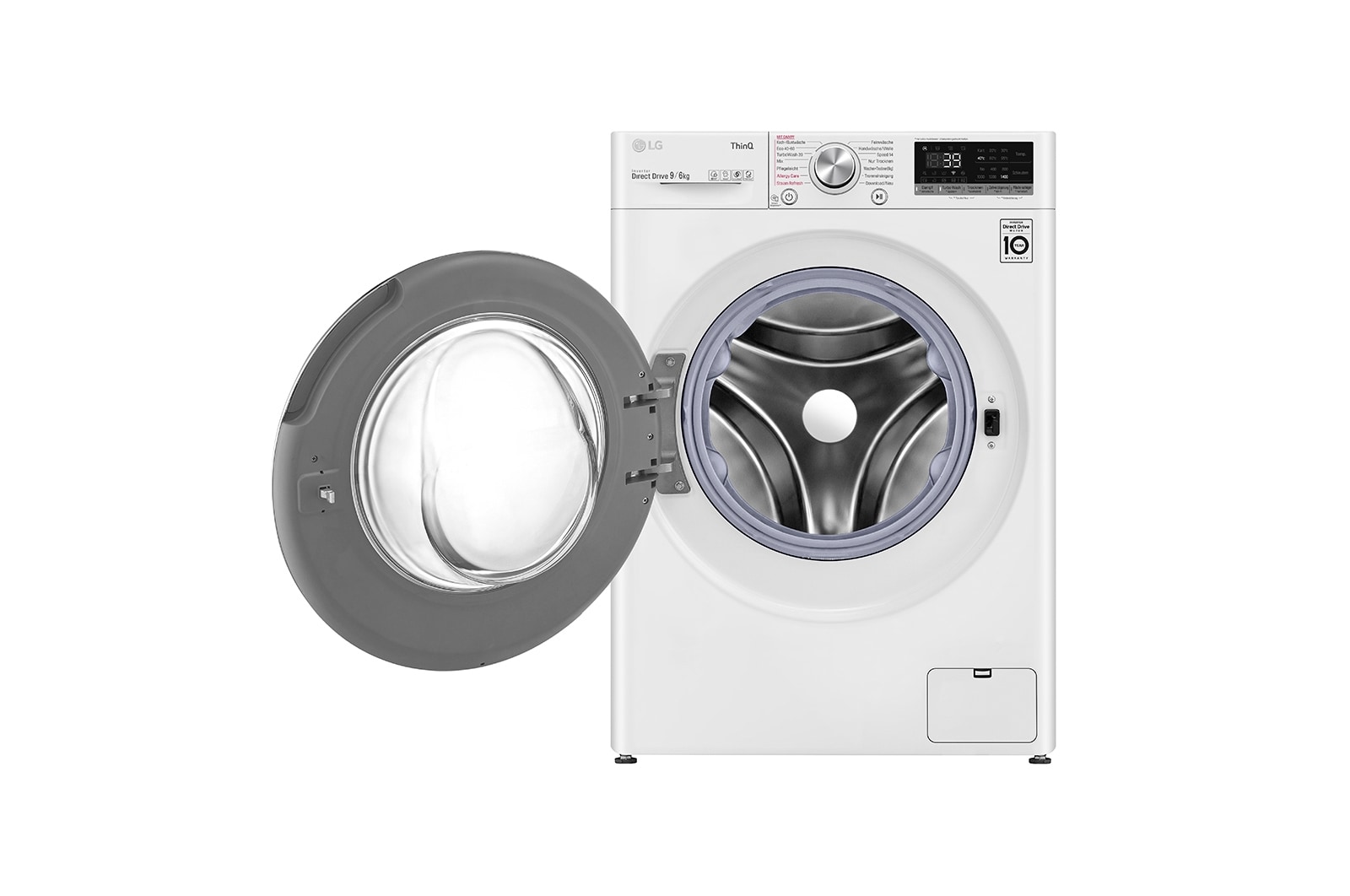 LG Waschtrockner Weiß (9 kg / 6 kg, 1.400 U./Min.) mit AI DD®, Steam & TurboWash® 360° | V7WD906A, V7WD906A