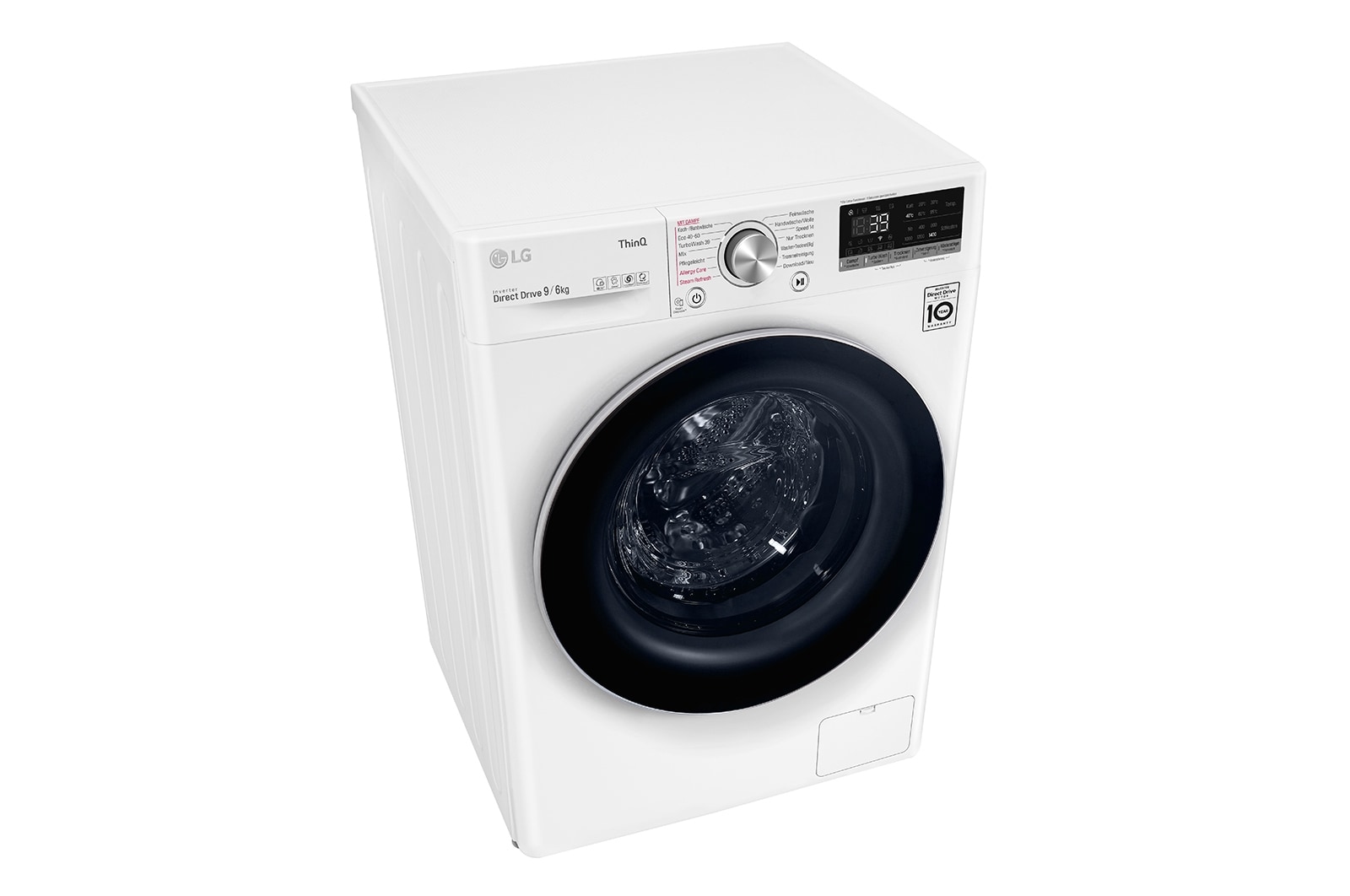 LG Waschtrockner Weiß (9 kg / 6 kg, 1.400 U./Min.) mit AI DD®, Steam & TurboWash® 360° | V7WD906A, V7WD906A