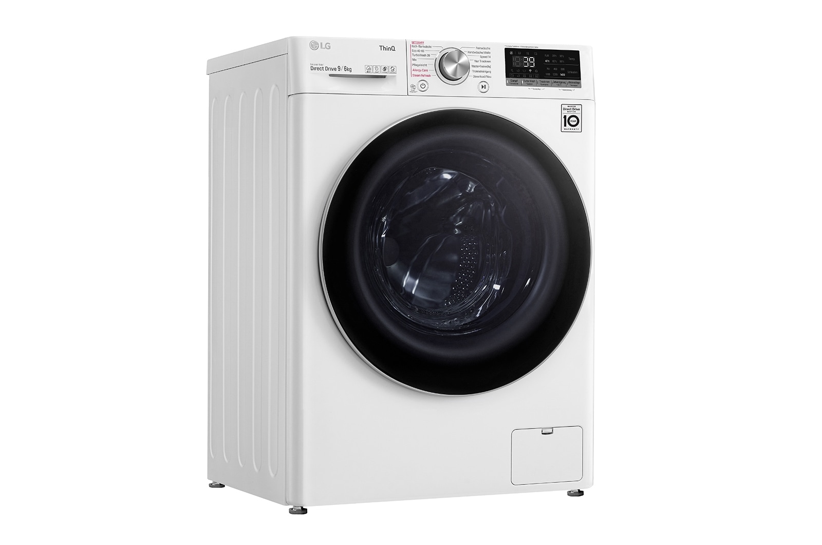 LG Waschtrockner Weiß (9 kg / 6 kg, 1.400 U./Min.) mit AI DD®, Steam & TurboWash® 360° | V7WD906A, V7WD906A