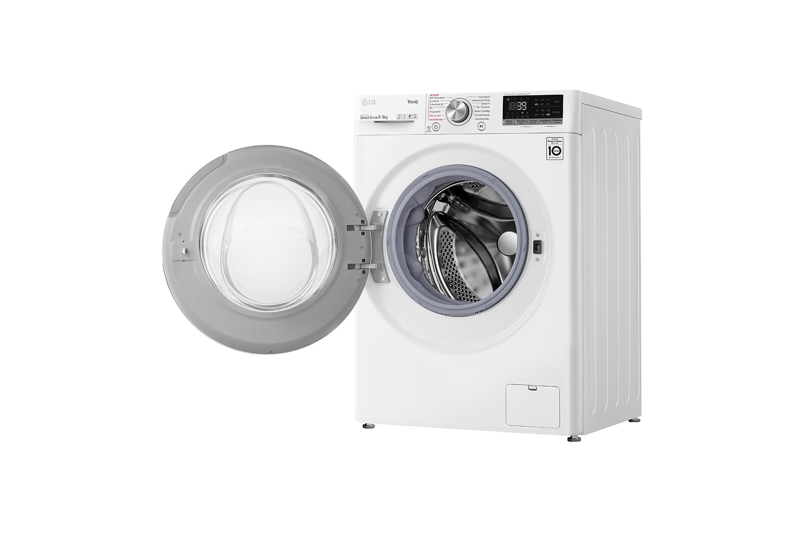 LG Waschtrockner Weiß (9 kg / 6 kg, 1.400 U./Min.) mit AI DD®, Steam & TurboWash® 360° | V7WD906A, V7WD906A