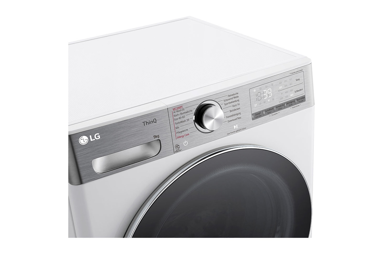 LG Waschmaschine Weiß (EEK A-40%, 9 kg, 1.360 U./Min.) mit Steam & TurboWash® 360 | F4WR9592E, F4WR9592E