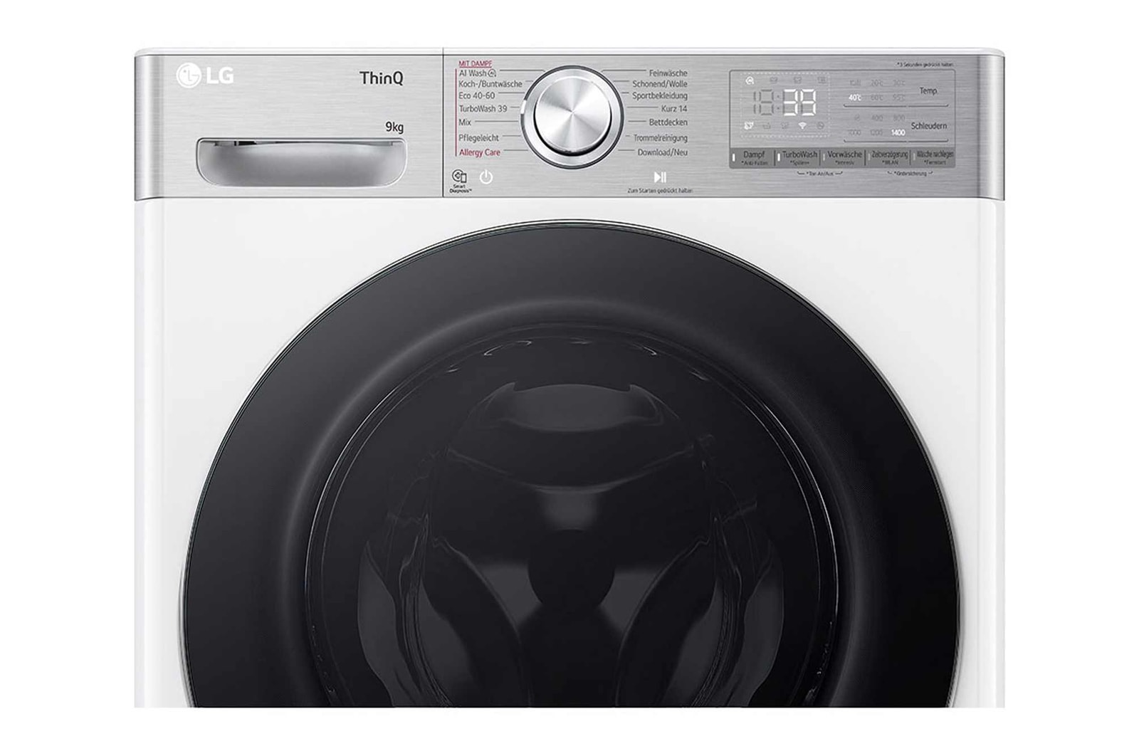 LG Waschmaschine Weiß (EEK A-40%, 9 kg, 1.360 U./Min.) mit Steam & TurboWash® 360 | F4WR9592E, F4WR9592E