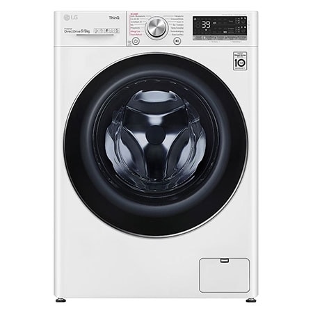 Waschtrockner mit 1400 Bullaugenring LG Weiß mit 6 | DE | | Chrome Trocknen V7WD96AT2 kg kg V7WD96AT2 - | U/Min. 9 Waschen 