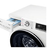 LG Waschtrockner mit 1400 U/Min. | 9 kg Waschen | 6 kg Trocknen | Weiß mit Chrome Bullaugenring | V7WD96AT2, V7WD96AT2