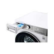 LG Waschtrockner mit 1400 U/Min. | 12 kg Waschen | 8 kg Trocknen | Weiß mit Chrome Bullaugenring | V9WD128H2, V9WD128H2