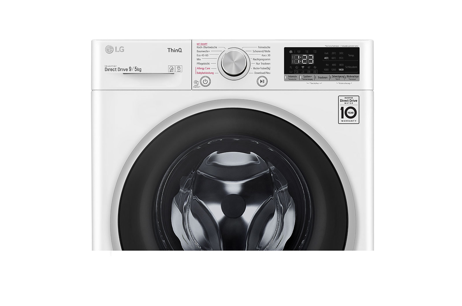 LG Waschtrockner | 1.400 U./Min. | 9 kg Waschen/ 5kg Trocknen | AI DD® | Steam, VT4WD950