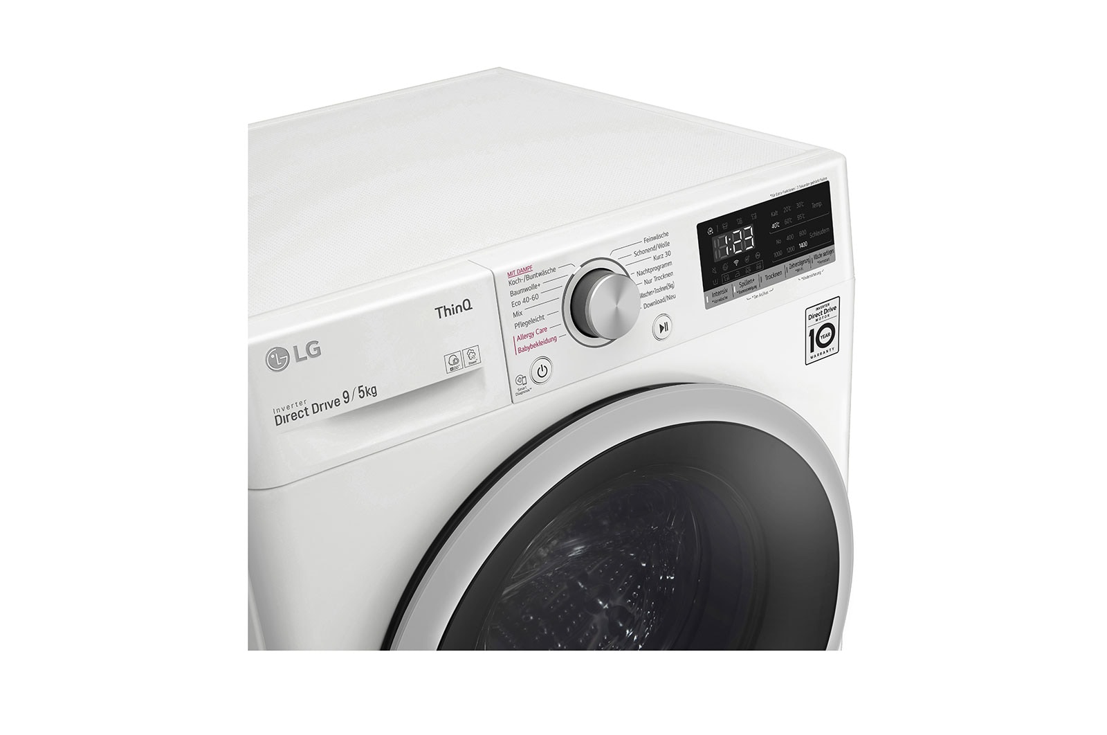 LG Waschtrockner | 1.400 U./Min. | 9 kg Waschen/ 5kg Trocknen | AI DD® | Steam, VT4WD950