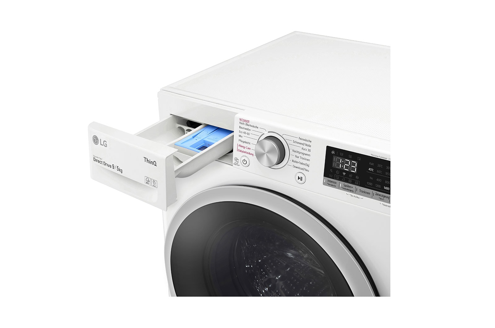 LG Waschtrockner | 1.400 U./Min. | 9 kg Waschen/ 5kg Trocknen | AI DD® | Steam, VT4WD950