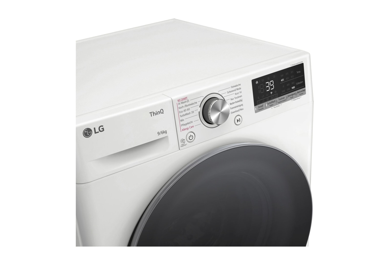LG  Waschtrockner Weiß (D/A, 9 kg / 6 kg, 1.360 U./Min.) mit Steam & TurboWash® 360° | W4WR70961, W4WR70961-001