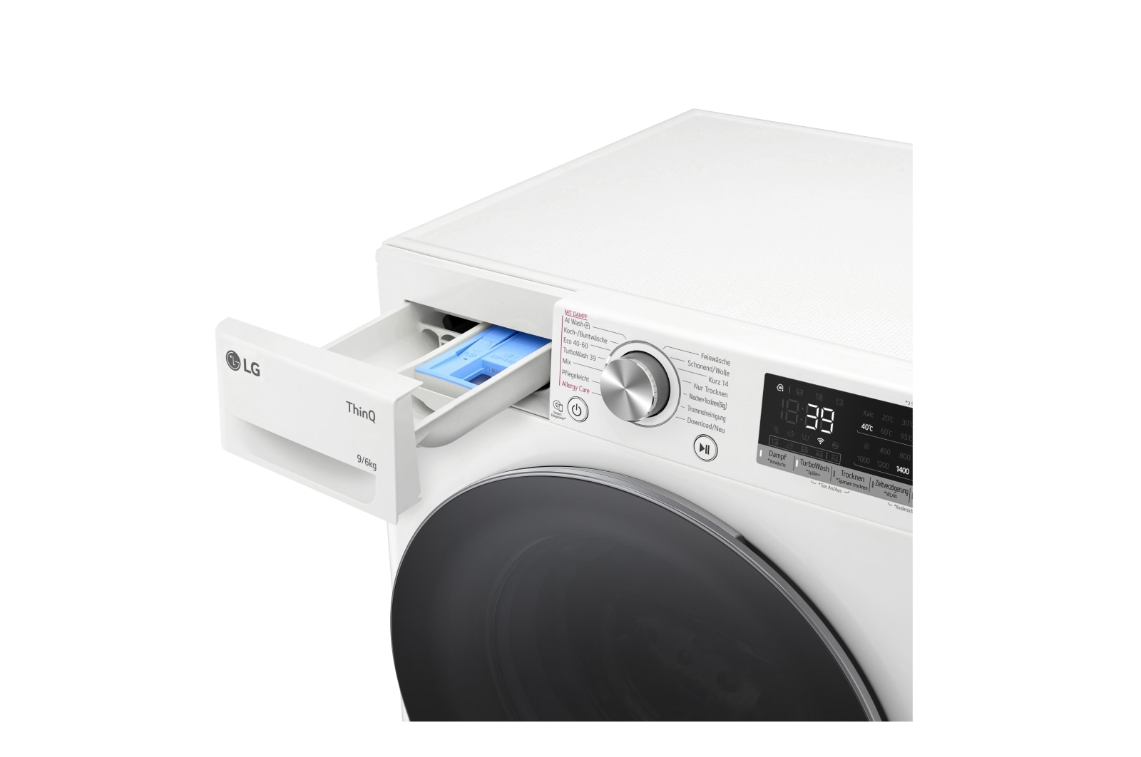 LG  Waschtrockner Weiß (D/A, 9 kg / 6 kg, 1.360 U./Min.) mit Steam & TurboWash® 360° | W4WR70961, W4WR70961-001