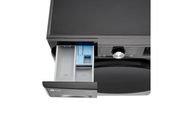 LG Waschtrockner Schwarz (D/A, 9 kg / 6 kg, 1.360 U./Min.) mit Steam & TurboWash® 360° | W4WR7096YB, W4WR7096YB