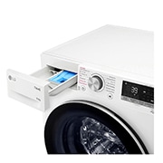 LG Waschtrockner mit 1.400 U./Min. | Energieeffizienzklasse E | 9 kg Waschen | 6 kg Trocknen | Weiß mit silbernem Bullaugenring | W4WV90961C, W4WV90961C