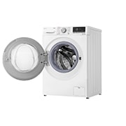 LG Waschtrockner mit 1.400 U./Min. | Energieeffizienzklasse E | 9 kg Waschen | 6 kg Trocknen | Weiß mit silbernem Bullaugenring | W4WV90961C, W4WV90961C