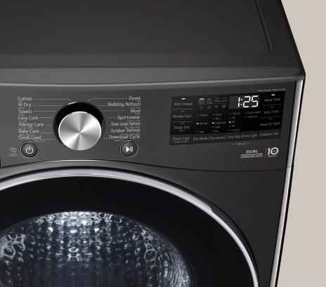 Sichtbares Display des LG Trockners