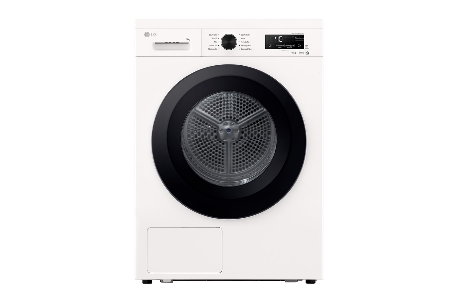 Vorderseite von Trockner Weiß (EEK C, 9 kg) mit Dual Inverter Wärmepumpentechnologie & selbstreinigendem Kondensator I RT90B3C RT90B3C