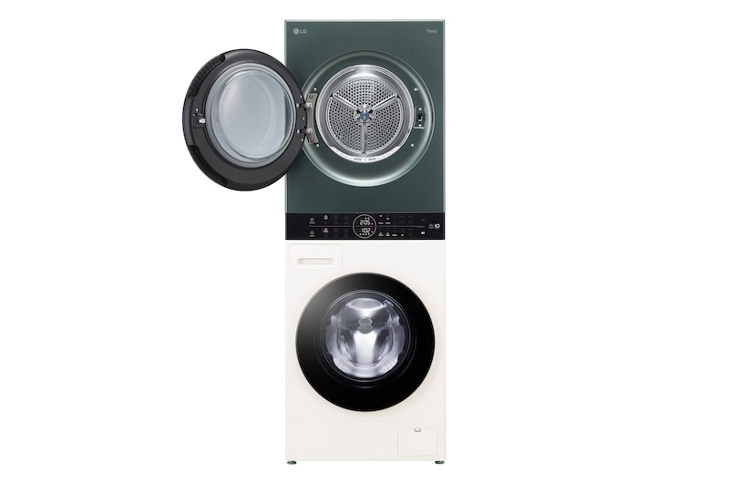 LG WashTower Grün/Beige (Waschmaschine: EEK A, 12kg, 1350 U./Min.; Trockner: EEK C, 10kg) Waschmaschine & Trockner in einem Gerät I WT1210EGF, WT1210EGF