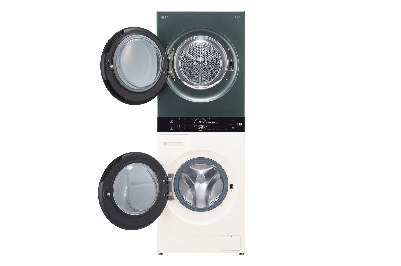 LG WashTower Weiß/Grün (Waschmaschine: EEK A, 12kg, 1350 U./Min.; Trockner: EEK C, 10kg) Waschmaschine & Trockner in einem Gerät I WT1210EGF, WT1210EGF