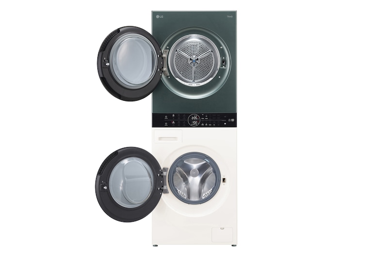LG WashTower Grün/Beige (Waschmaschine: EEK A, 12kg, 1350 U./Min.; Trockner: EEK C, 10kg) Waschmaschine & Trockner in einem Gerät I WT1210EGF, WT1210EGF