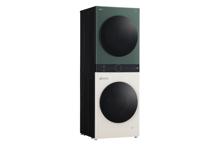 Die Smart Pairing-Funktion des LG WashTower WT1210BBF, die den Trockenzyklus automatisch mit dem Waschzyklus synchronisiert, mit Energieeffizienzklasse A (Waschmaschine).