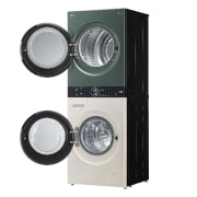 LG WashTower Weiß/Grün (Waschmaschine: EEK A, 12kg, 1350 U./Min.; Trockner: EEK C, 10kg) Waschmaschine & Trockner in einem Gerät I WT1210EGF, WT1210EGF